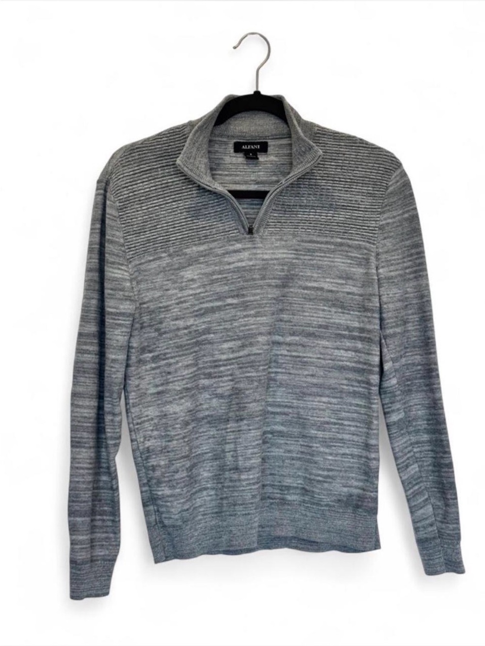 Gray Lightweight Quarter Zip Cotton Sweater Size S Business Casual Preppy